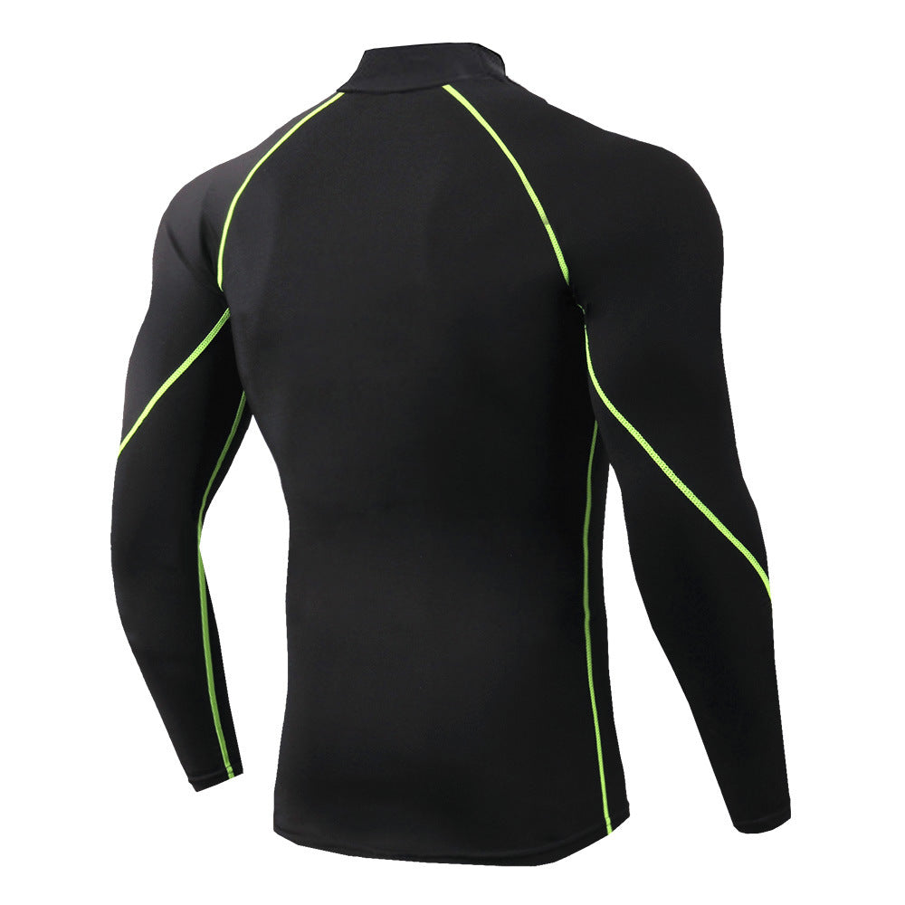 Men's Pro High Collar Long Sleeve Running T-shirt