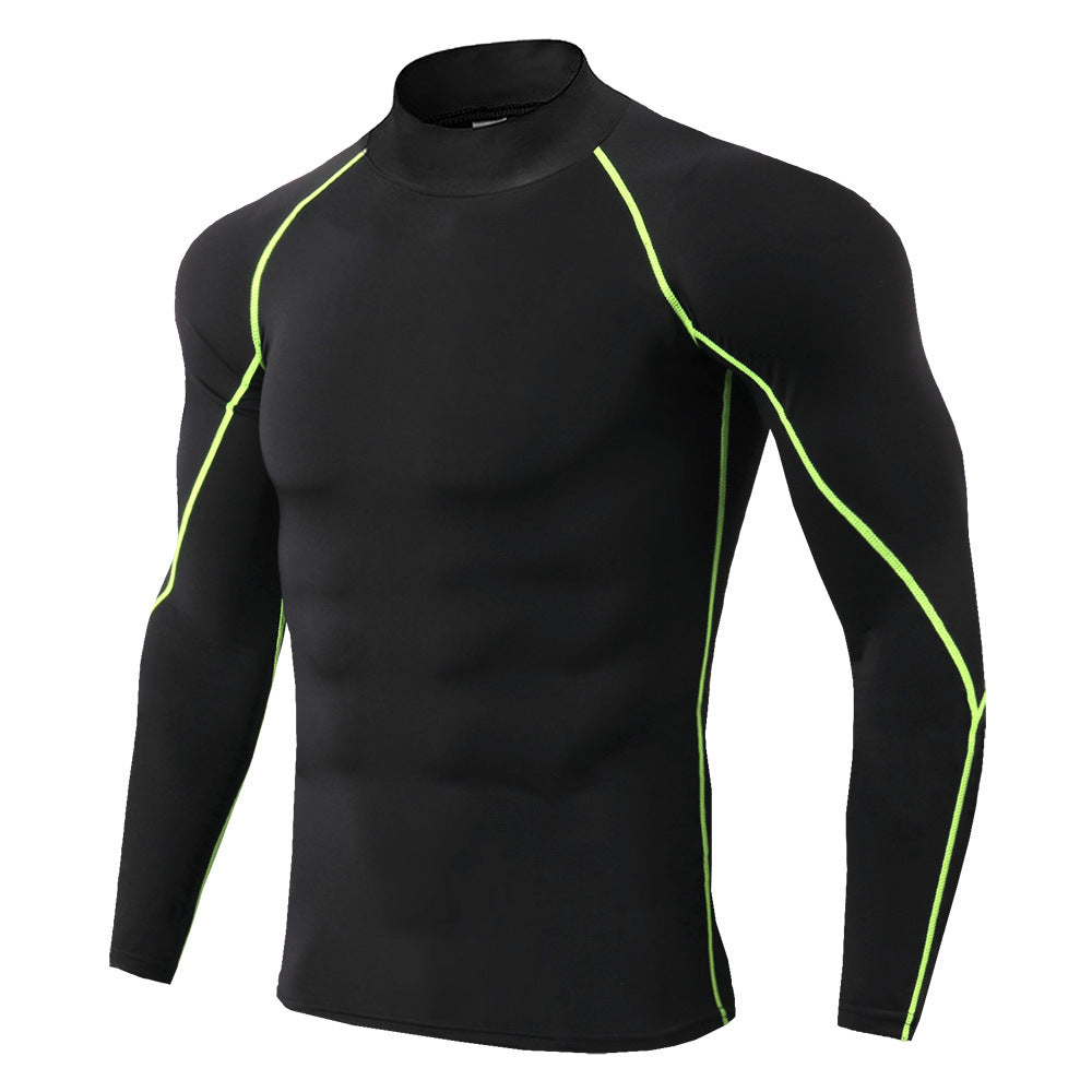 Men's Pro High Collar Long Sleeve Running T-shirt