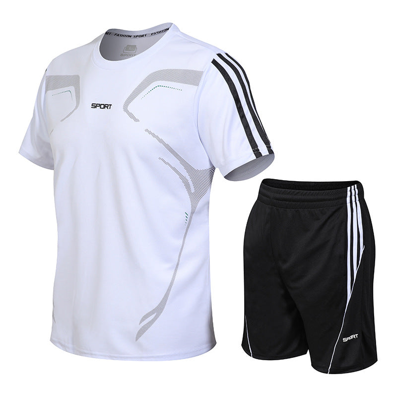 Men's Sportswear Set - Short Sleeve T-Shirt and Shorts