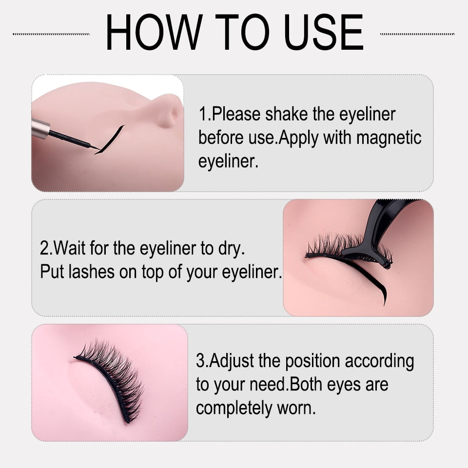 3 Pairs Magnetic Mink Eyelash Set