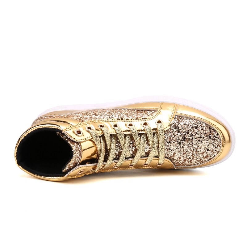 Golden Shiny Mirrors Men's Sneakers