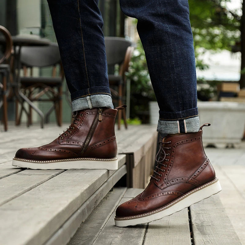 Men's Chelsea Boots - Genuine Leather Brogues