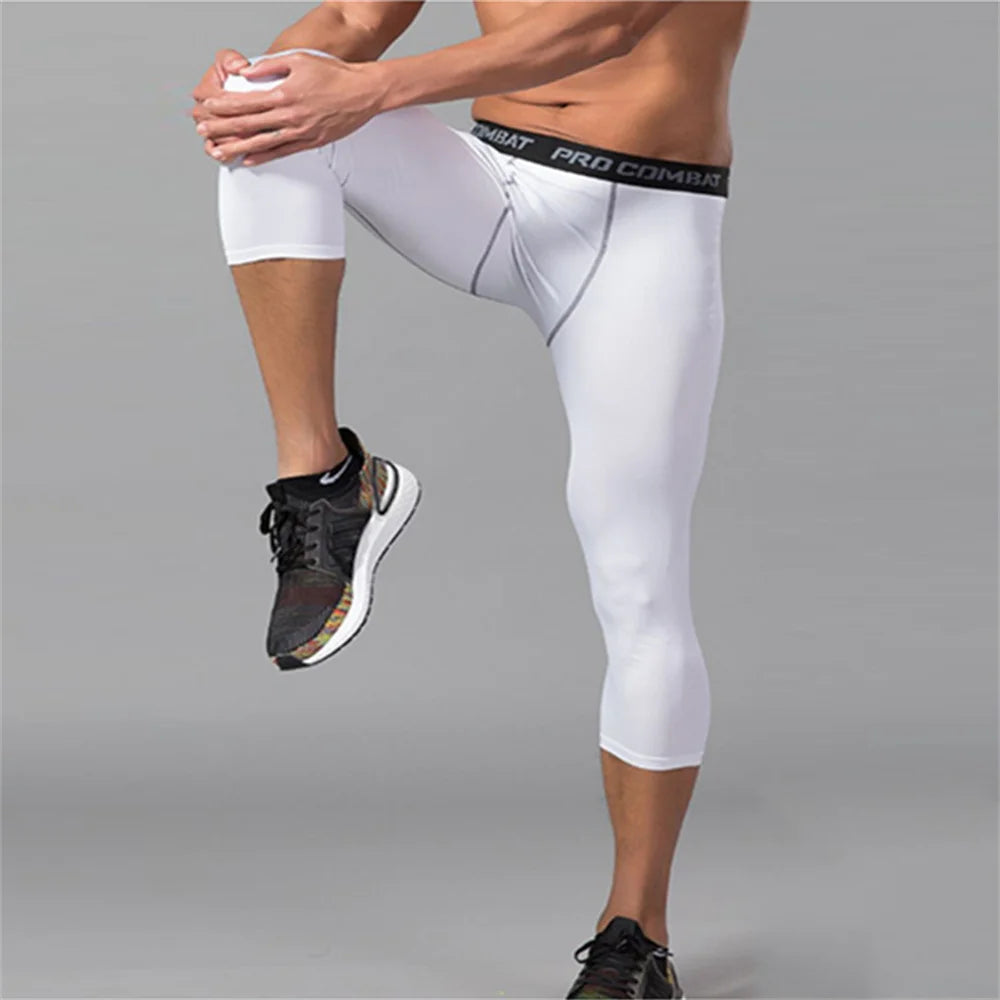 Men's Workout Sports Wear-Gym Compression Exercise Pants for Men Spandex