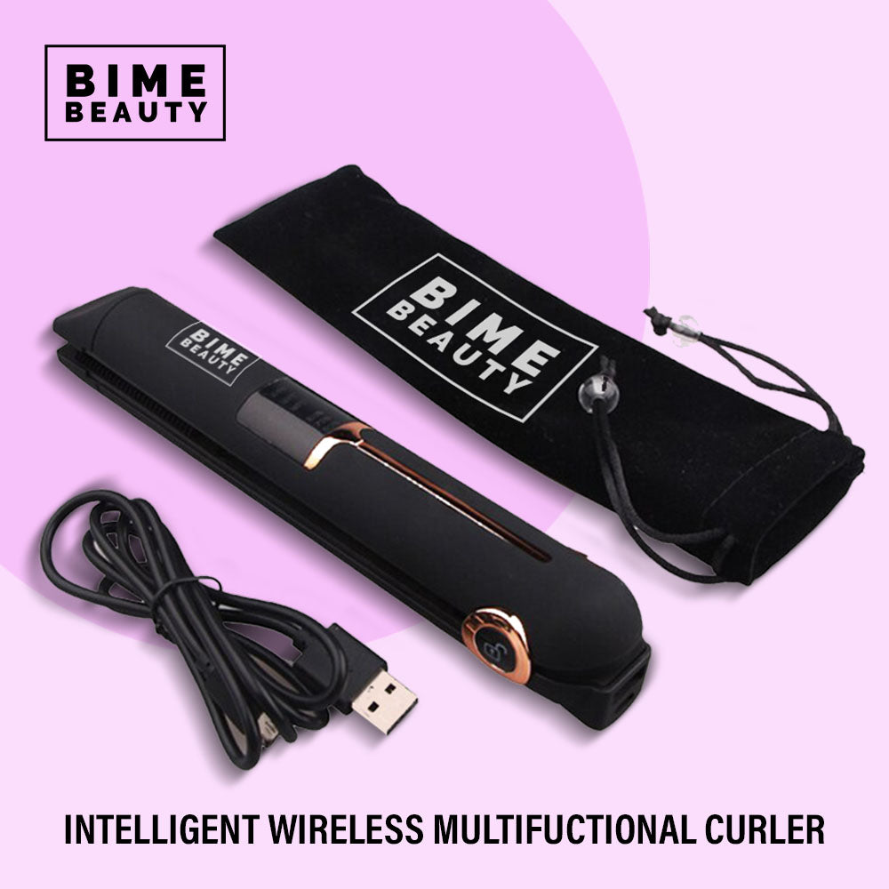 Achieve Perfect Hair Styles LED USB Wireless Hair Flat Iron & Curler