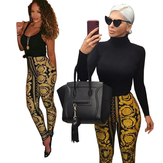 Trendy Women's Digital Printing Leggings for Summer Sports and Yoga