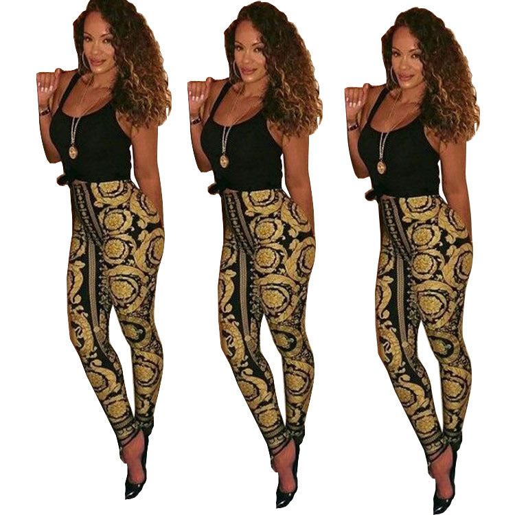 Trendy Women's Digital Printing Leggings for Summer Sports and Yoga