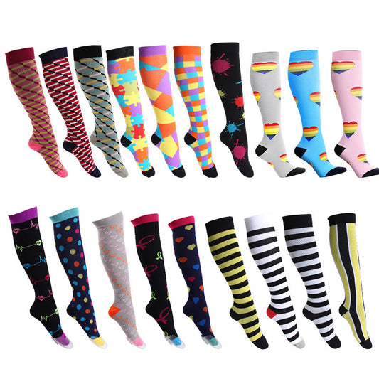 Sports elastic compression socks nurse leggings high long tube running pressure socks