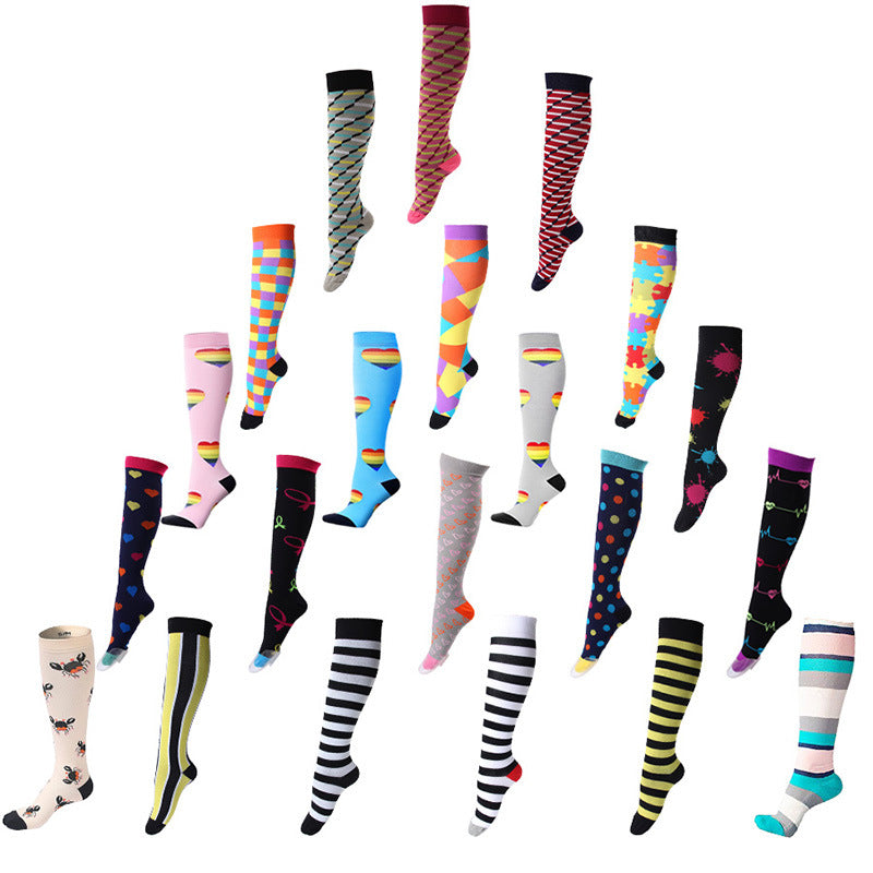 Sports elastic compression socks nurse leggings high long tube running pressure socks