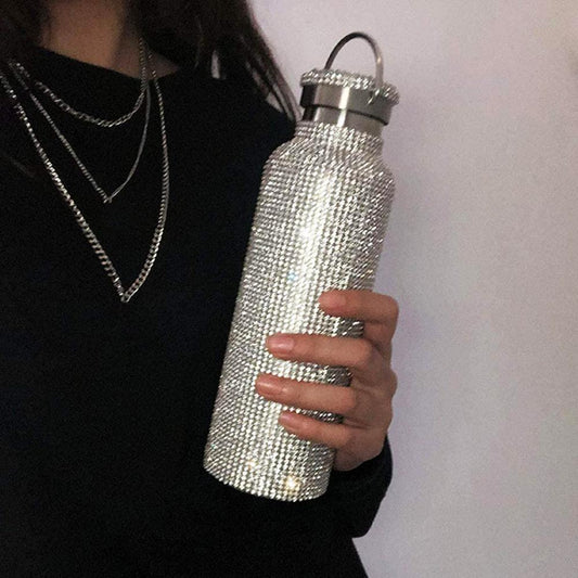 Sparkling Rhinestone Stainless Steel Thermos Tumblers