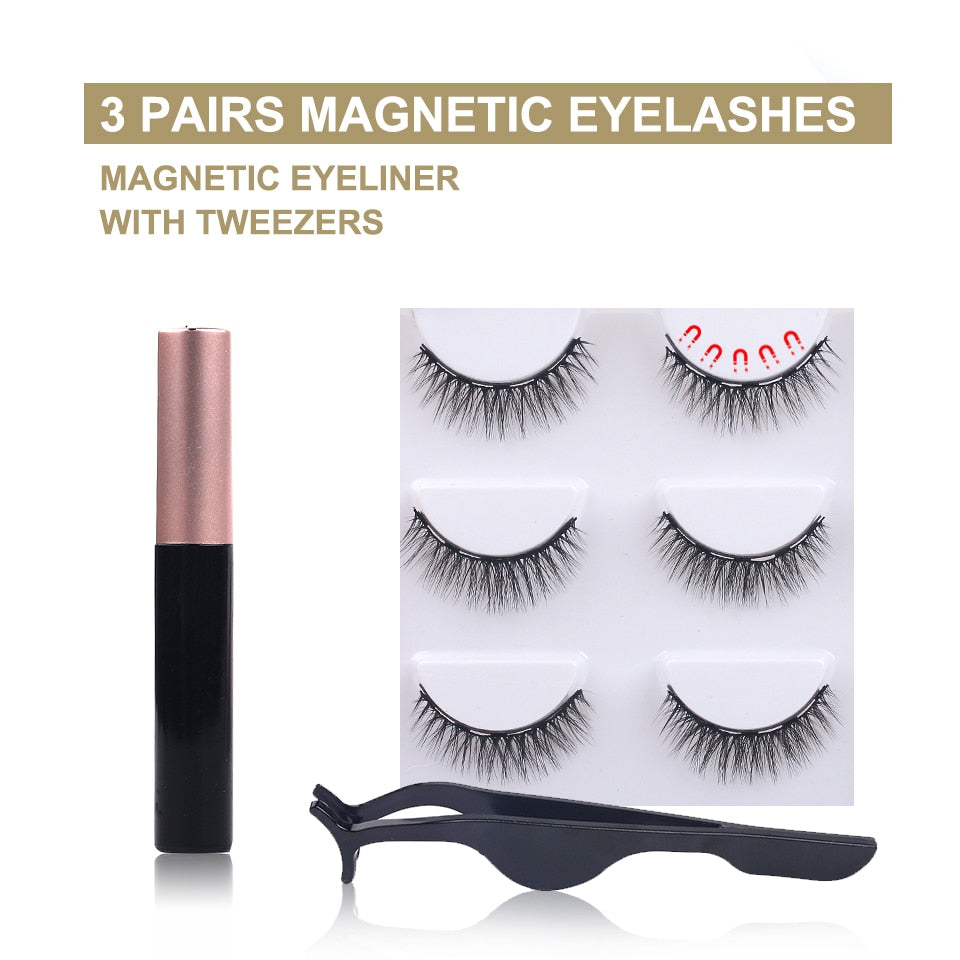 3 Pairs Magnetic Mink Eyelash Set