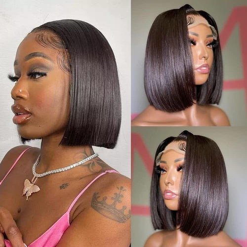 Short Bob Wig - Straight Lace Front Human Hair Wigs